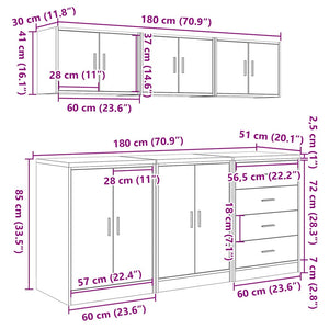 Garagenschränke, 6 Stk., Schwarz