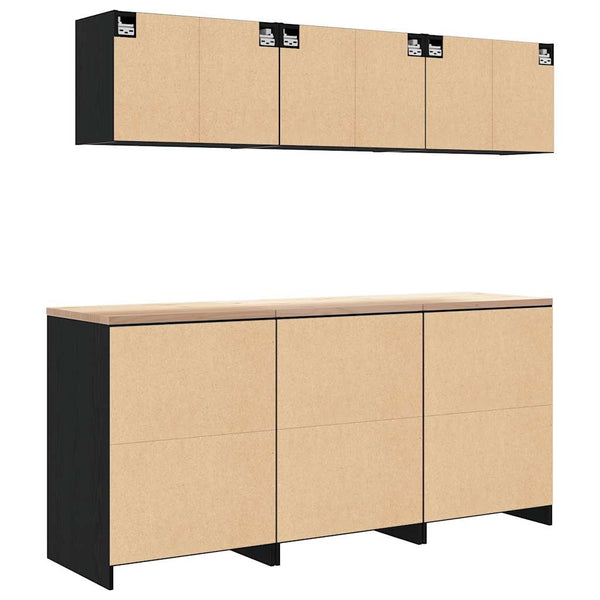 Garagenschränke, 6 Stk., Schwarz