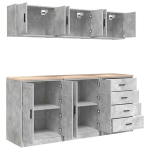 Garagenschränke 6er Set Betongrau