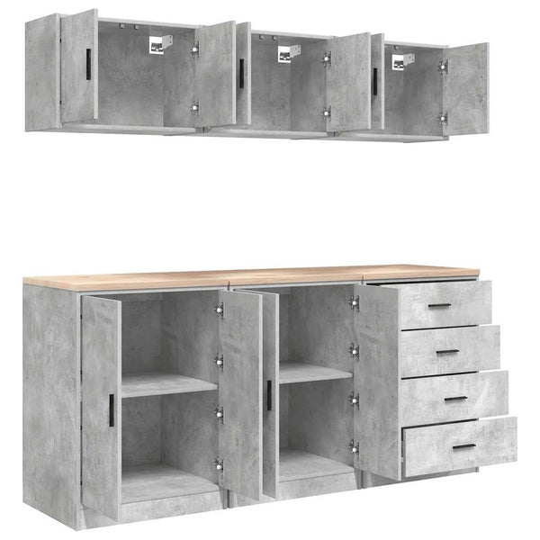 Garagenschränke 6er Set Betongrau