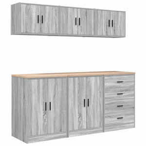 Garagenschränke 6er Set Grau Sonoma