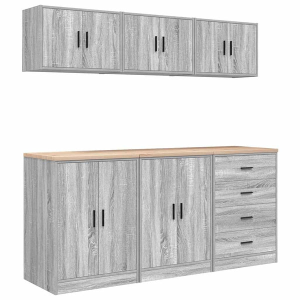 Garagenschränke 6er Set Grau Sonoma