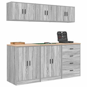 Garagenschränke 6er Set Grau Sonoma