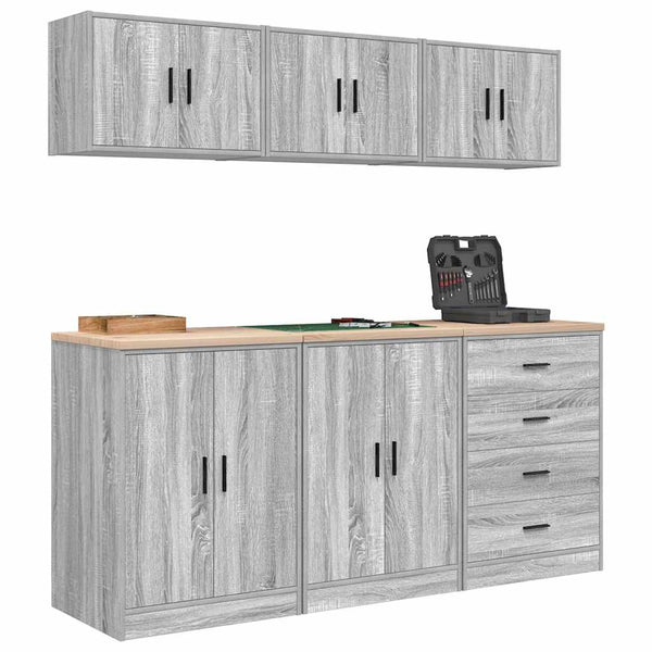 Garagenschränke 6er Set Grau Sonoma