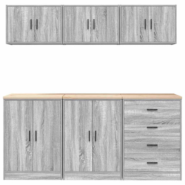 Garagenschränke 6er Set Grau Sonoma