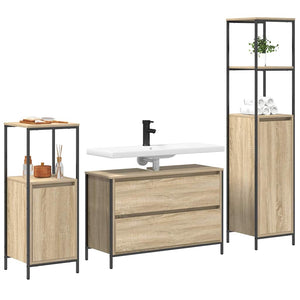 Badezimmermöbel Set Sonoma Eiche 3-teilig