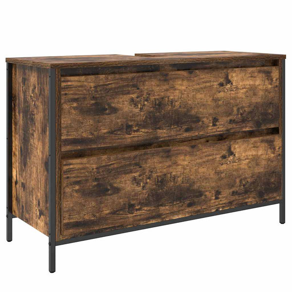 Badezimmermöbel Set 3-teilig Geräucherte Eiche