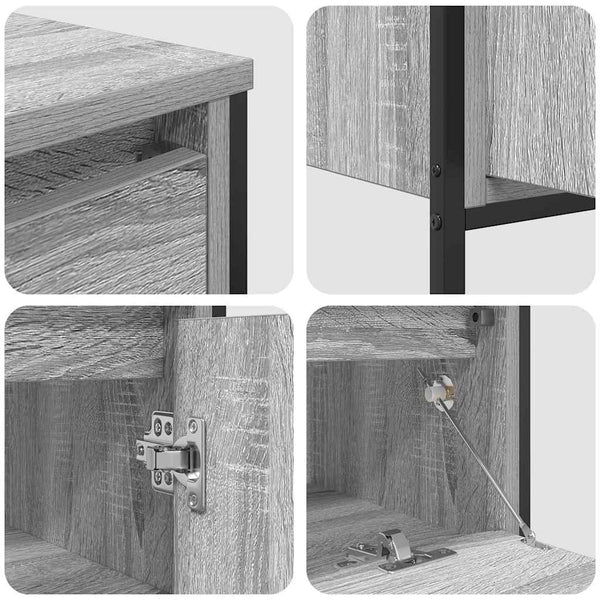Badezimmermöbel Set Grau Sonoma mit Regal