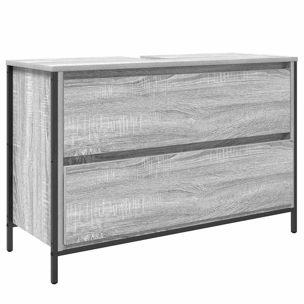 Badezimmermöbel Set Grau Sonoma mit Regal