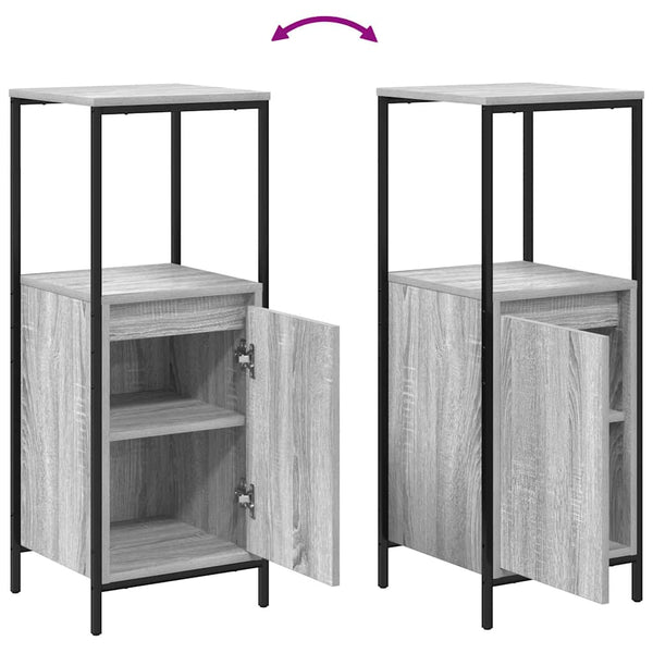 Badezimmermöbel Set Grau Sonoma mit Regal