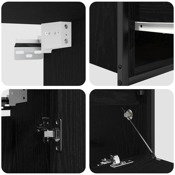 Badezimmermöbel Set mit Regal Schwarz