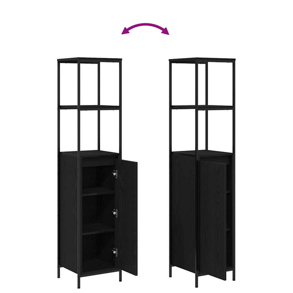 Badezimmermöbel Set mit Regal Schwarz