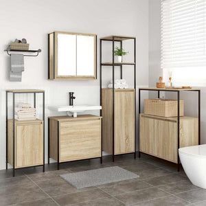 Badezimmermöbel Set Beige mit Regal