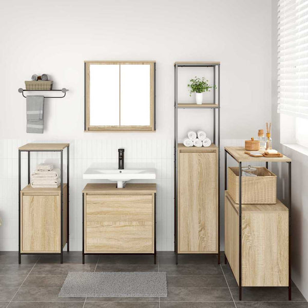 Badezimmermöbel Set Beige mit Regal