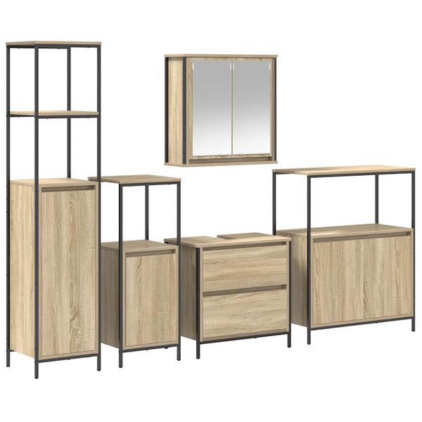 Badezimmermöbel Set Beige mit Regal