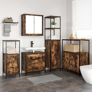 Badezimmermöbel Set Braun mit Regal