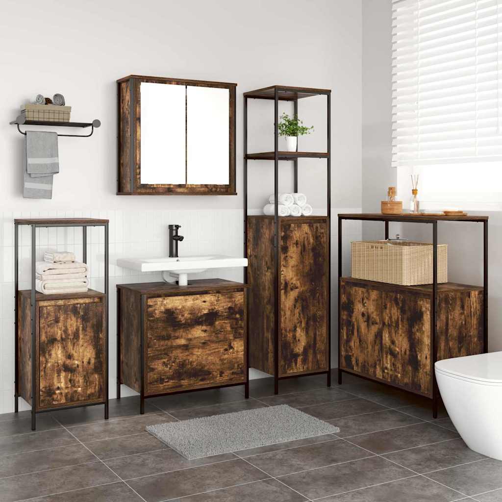 Badezimmermöbel Set Braun mit Regal