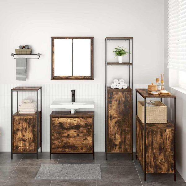 Badezimmermöbel Set Braun mit Regal