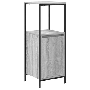 Badezimmermöbel Set Grau Sonoma/Schwarz 3-teilig