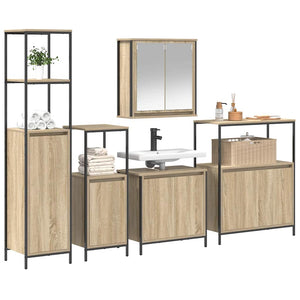 Badezimmermöbel Set Sonoma Eiche 5-teilig
