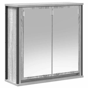 Badezimmermöbel Set Grau Sonoma/Schwarz, 5-teilig