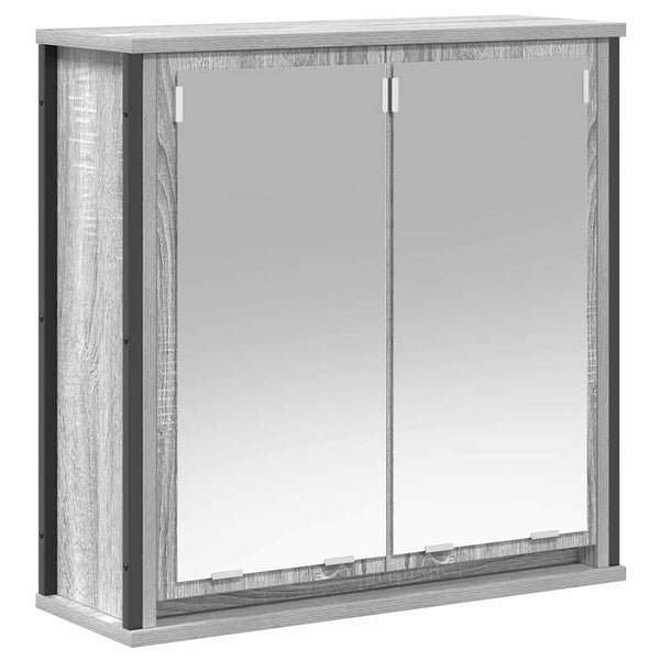 Badezimmermöbel Set Grau Sonoma/Schwarz, 5-teilig