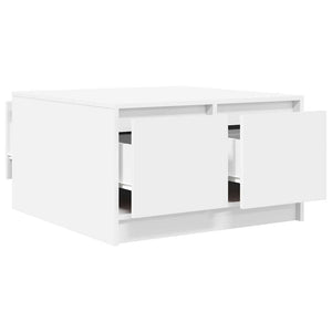 Couchtisch Weiß mit Schubladen 70,5x70x40 cm