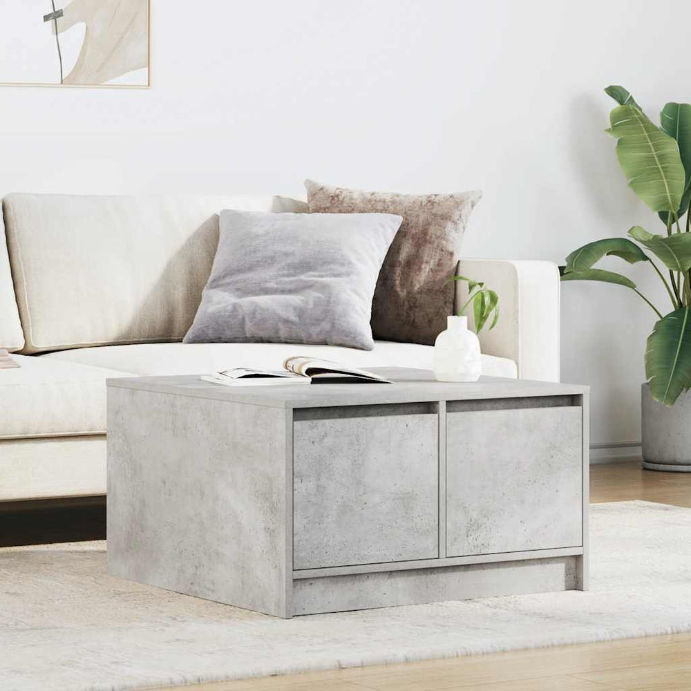 Couchtisch Betongrau mit Schubladen 70,5x70 cm