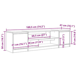 TV-Schrank Betongrau 188,5 cm