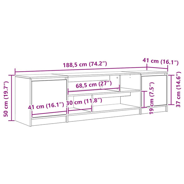 TV-Schrank Betongrau 188,5 cm