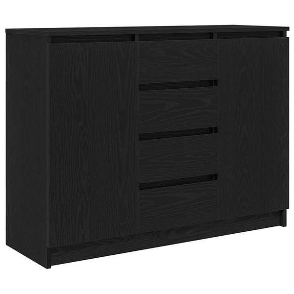 Sideboard Schwarz Eichen-Optik 100,5 cm