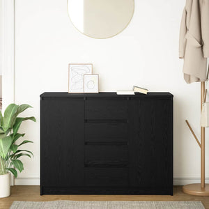 Sideboard Schwarz Eichen-Optik 100,5 cm