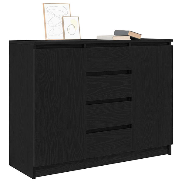Sideboard Schwarz Eichen-Optik 100,5 cm