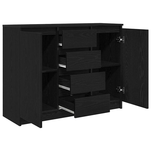 Sideboard Schwarz Eichen-Optik 100,5 cm