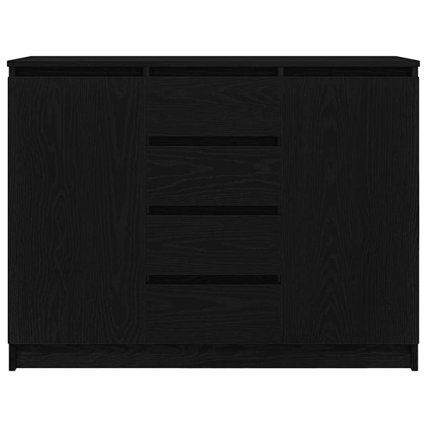 Sideboard Schwarz Eichen-Optik 100,5 cm