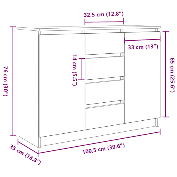 Sideboard Sonoma-Eiche 100,5 cm
