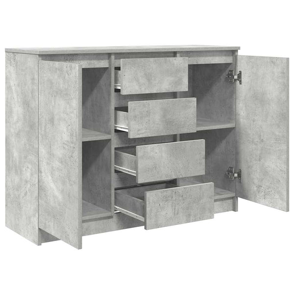 Sideboard Betongrau mit Schubladen 100,5 cm