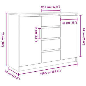 Sideboard Räuchereiche mit Schubladen 100cm