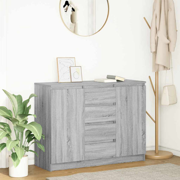 Graues Sideboard Sonoma mit Schubladen, 100,5 cm