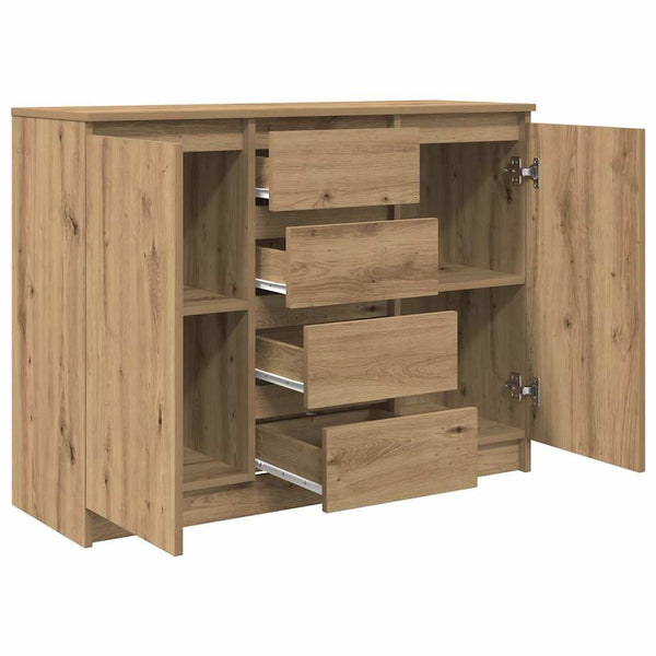 vidaXL Sideboard with Drawers Artisan Oak 100.5x35x76 cm