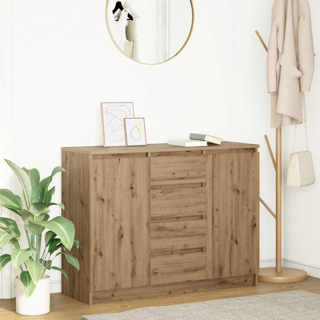 vidaXL Sideboard with Drawers Artisan Oak 100.5x35x76 cm