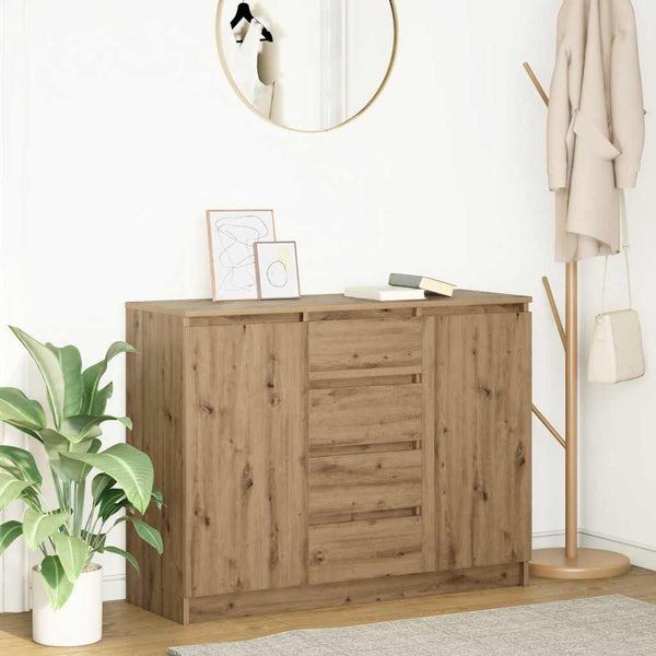 vidaXL Sideboard with Drawers Artisan Oak 100.5x35x76 cm