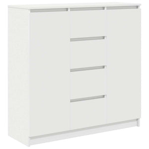 Weißes Sideboard mit Schubladen, 100,5 cm