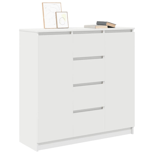 Weißes Sideboard mit Schubladen, 100,5 cm
