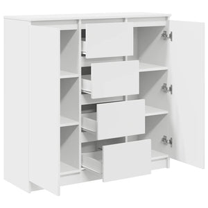 Weißes Sideboard mit Schubladen, 100,5 cm