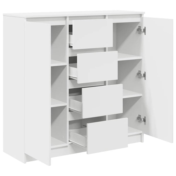 Weißes Sideboard mit Schubladen, 100,5 cm
