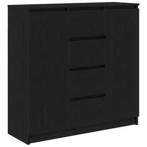 Sideboard Schwarz Eichen-Optik mit Schubladen