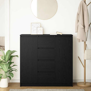 Sideboard Schwarz Eichen-Optik mit Schubladen