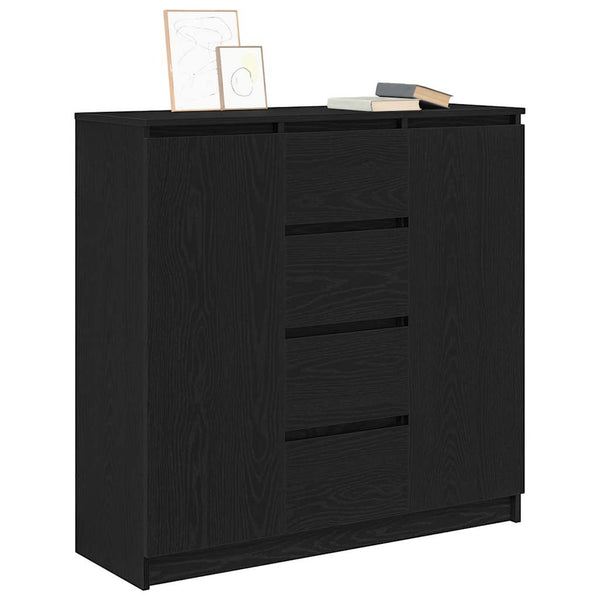 Sideboard Schwarz Eichen-Optik mit Schubladen