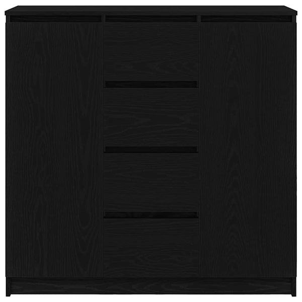 Sideboard Schwarz Eichen-Optik mit Schubladen